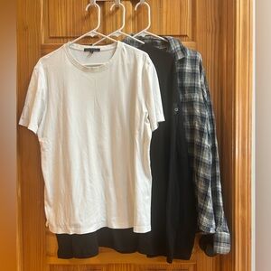 Bundle Alert🚨🔔 Robert Barakett T & Alo Blk longsleeve & A Flannel!